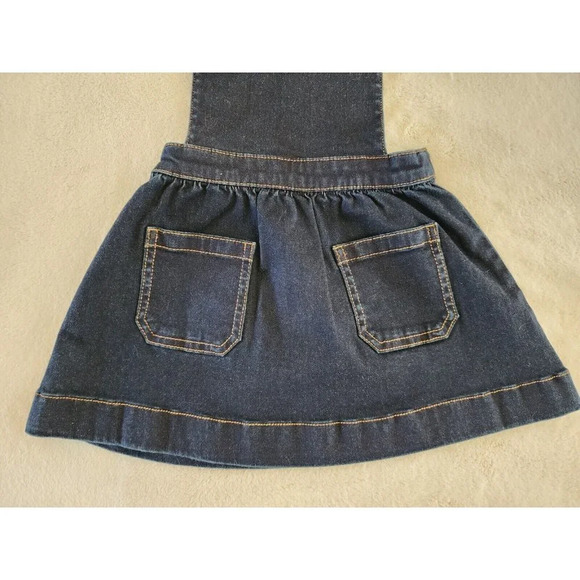 Hanna Andersson Girls Denim Overall Dress Size 18 -24 Month With Diaper Cover - Picture 5 of 6